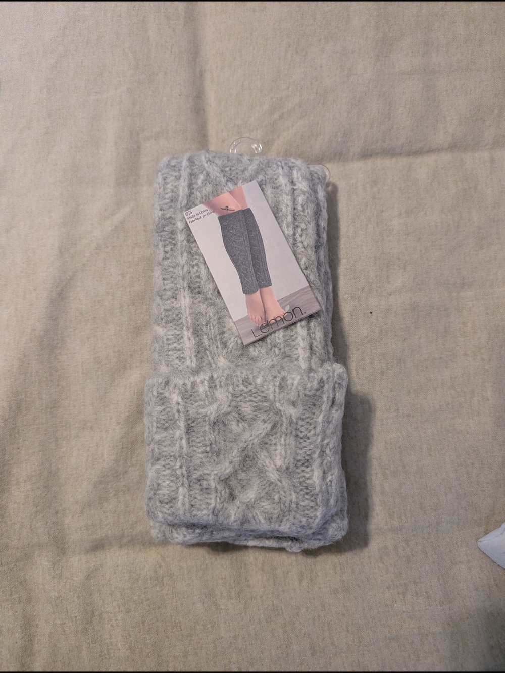 Lemon Light Gray Cable Knit Women's Sweater